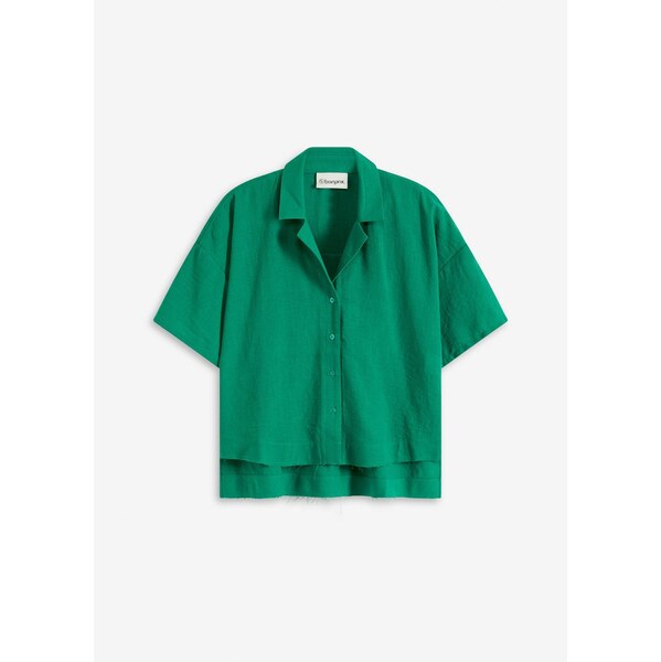 bonprix Košeľová blúzka, oversize, farba zelená 63704052