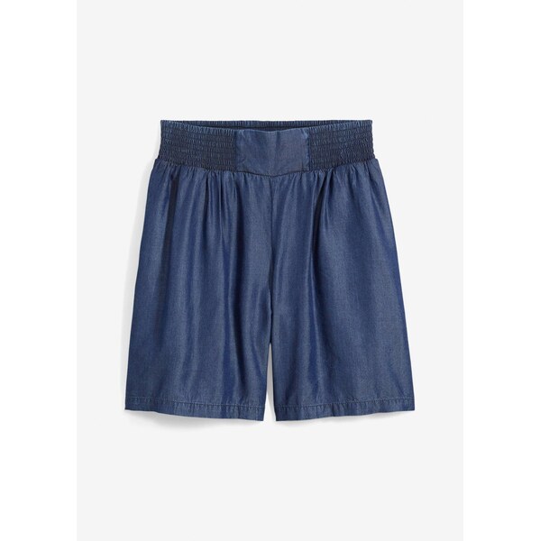 bonprix Šortky bez zapínania s nariaseným pásom, farba modrá 63704158