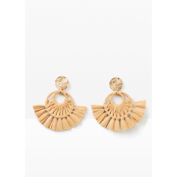 bonprix Napichovacie náušnice v slamenom vzhľade, farba béžová 63704227
