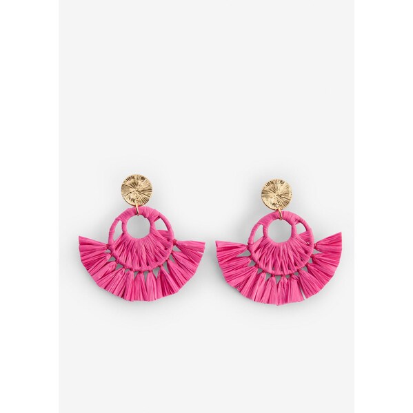bonprix Napichovacie náušnice v slamenom vzhľade, farba ružová 63704228