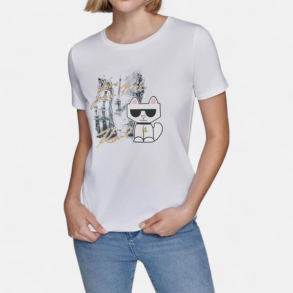Dámské bílé triko Karl Lagerfeld 56231 63717462