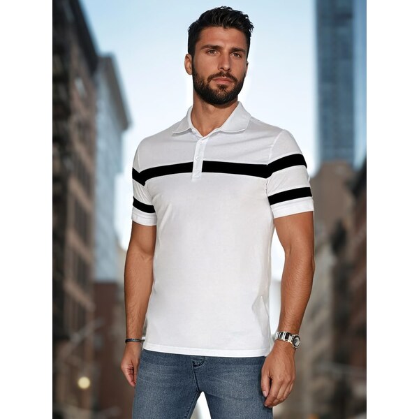 Dstreet Módna biela pánska polokošeľa 63717731