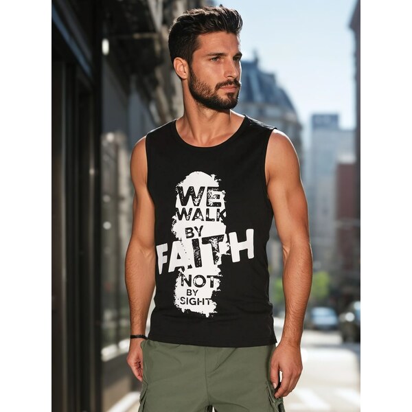 Dstreet Čierne pánske tielko s potlačou 63717740