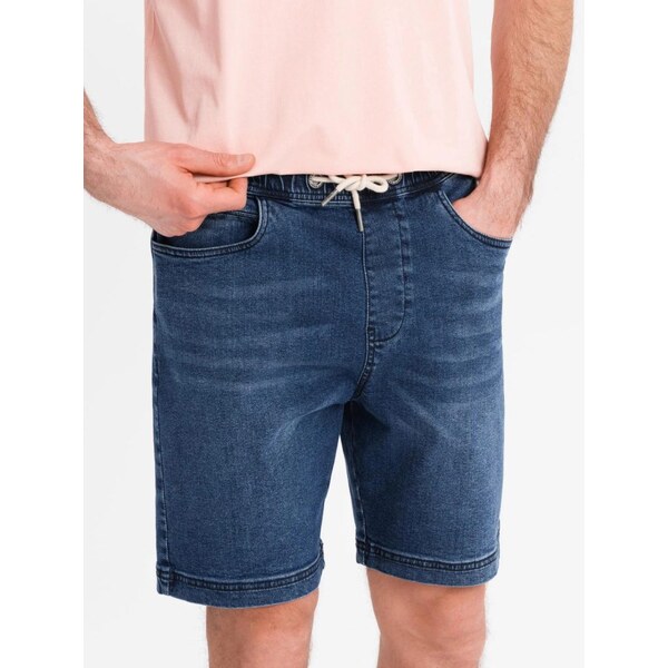Ombre Clothing Pánske modré rifľové kraťasy V2 SRDS-0192 63774241