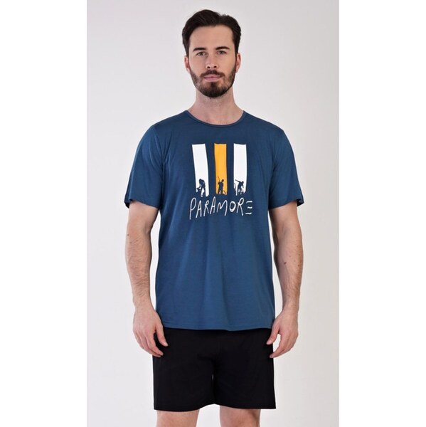 Tmavomodré krátke pánske pyžamo Oliver 63751017