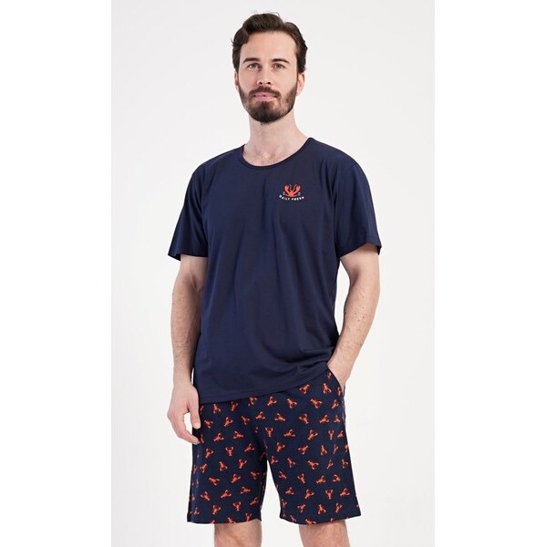 Tmavomodré krátke pánske pyžamo Rudolf 63751021