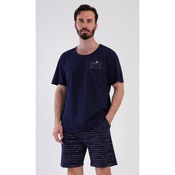 Tmavomodré krátke pánske pyžamo Surf 63751019