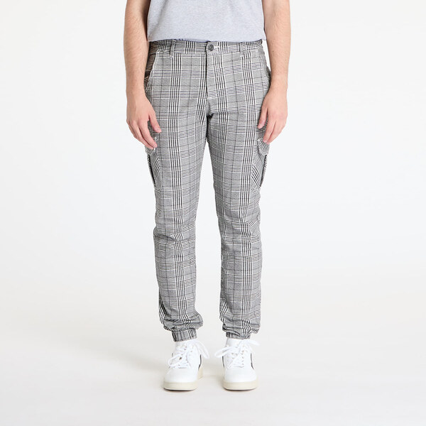 Kalhoty Urban Classics AOP Glencheck Cargo Jog Pants Grey XL 54985170