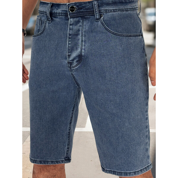 BASIC Tmavě modré pánské džínové kraťasy SX2492 63719420