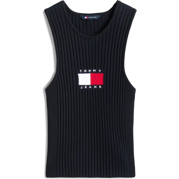 Tommy Jeans Vyšívaný top tmavočervená / čierna / biela 63724382