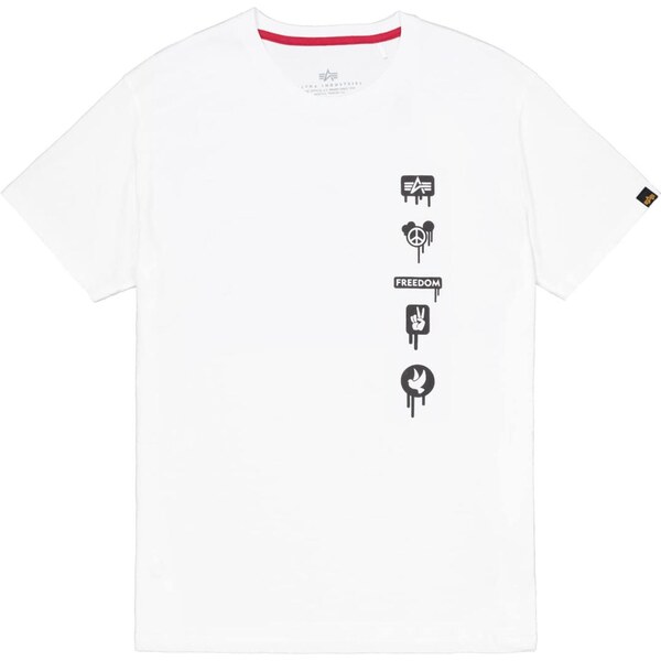 ALPHA INDUSTRIES Tričko Freedom čierna / biela 63724445