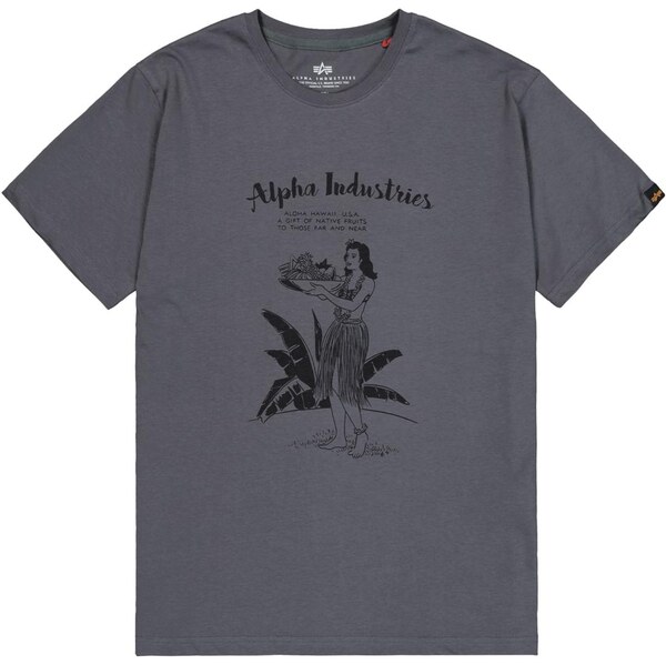 ALPHA INDUSTRIES Tričko Hawaii tmavosivá / čierna 63724447
