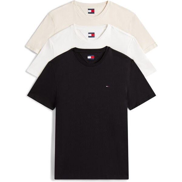 Tommy Jeans Tričko svetlobéžová / čierna / biela 63724484