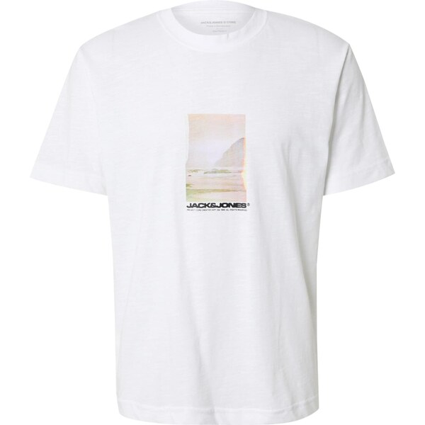 JACK & JONES Tričko JCOSAGO piesková / čierna / biela 63724547
