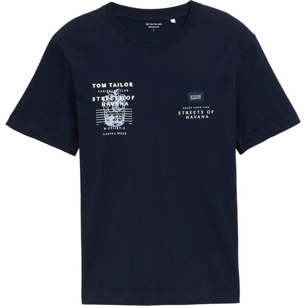 TOM TAILOR Tričko pastelovo modrá / tmavomodrá / biela 63724554