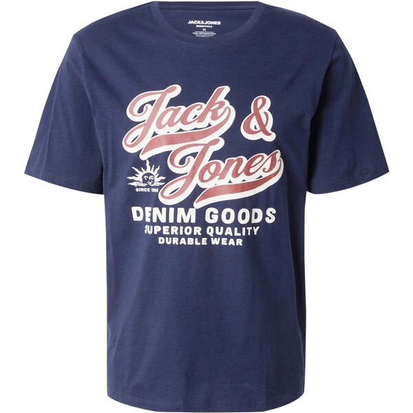 JACK & JONES Tričko tmavomodrá / hrdzavohnedá / biela 63741483