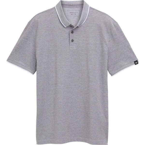 TOM TAILOR DENIM Tričko sivá melírovaná / biela 63724575