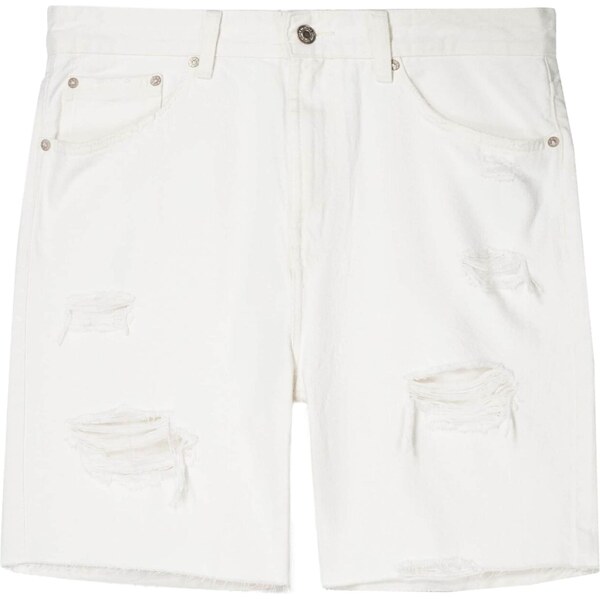 Bershka Džínsy biely denim 64488306