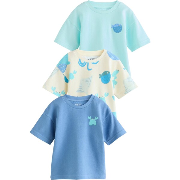 Next Tričko opálová / vodová / čierna / biela 64488150