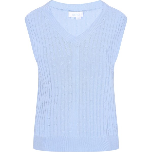 usha BLUE LABEL Pletená vesta Everyday Fashion svetlomodrá 65875211