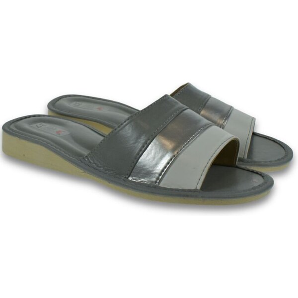 JOHN-C Dámske luxusné sivé papuče DONA 63730462