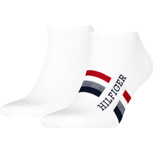 TOMMY HILFIGER - 2PACK logo HILFIGER iconic white členkové ponožky 63731177