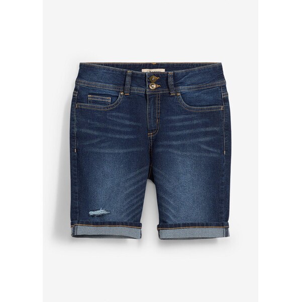 bonprix Džínsové bermudy, stredná výška pásu, farba modrá 44888306