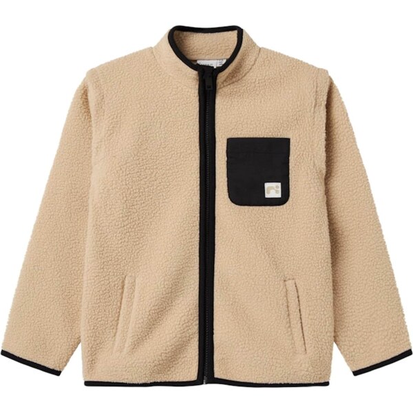 NAME IT Flisová bunda NKMLANE farba ťavej srsti / čierna 63734513