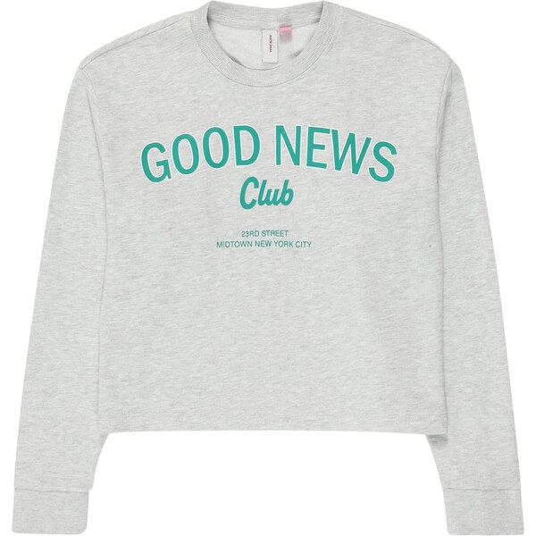 Vero Moda Girl Mikina VMMillie Linsey sivá melírovaná / smaragdová / 64008980