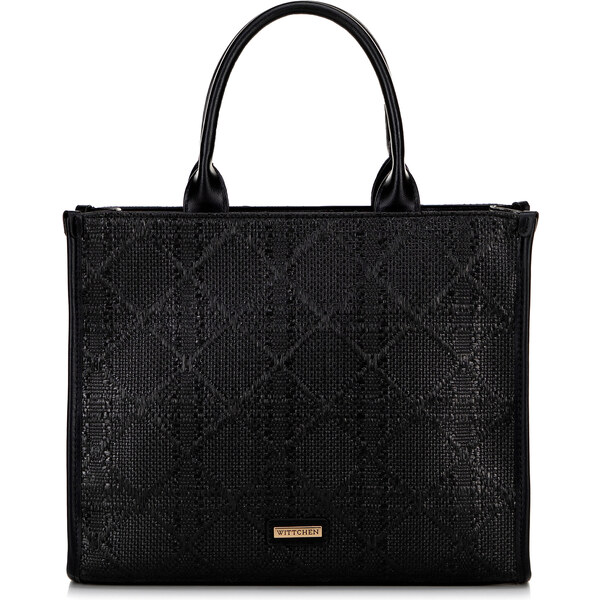 Wittchen Pletená dámska slamená shopperka čierna 66066591