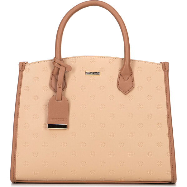 Wittchen Dámska aktovka z imitácie kože s reliéfnym logom, béžová 100 66066848