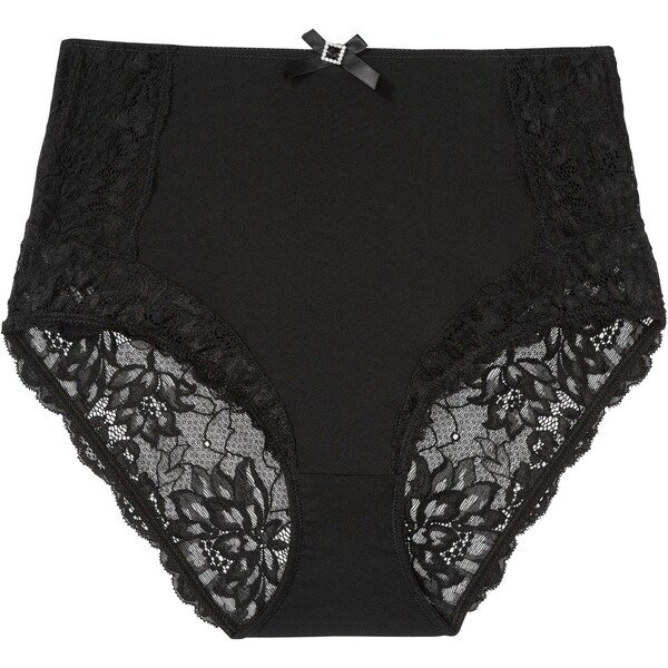 bonprix Vysoké nohavičky s čipkou, farba čierna 52799718