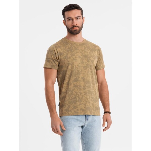 Ombre Clothing Jedinečné olivové bavlnené tričko V3 TSFP-0223 63761258