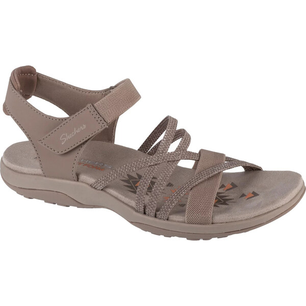Hnědé dámské sportovní sandály Skechers Reggae Slim - Meadow Grazer 63764102