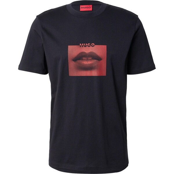 HUGO Tričko Deterni svetločervená / čierna 63769326