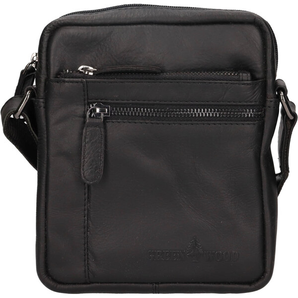 Pánska kožená taška cez rameno Greenwood Paulo - čierna 64167672