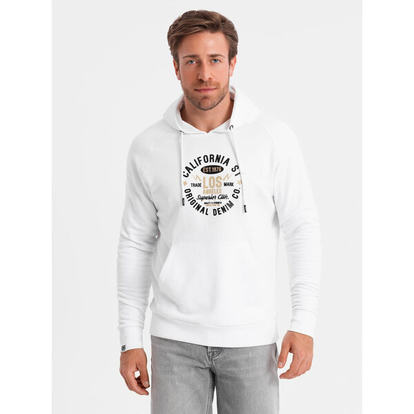 Ombre Mens printed kangaroo sweatshirt - white 50560538