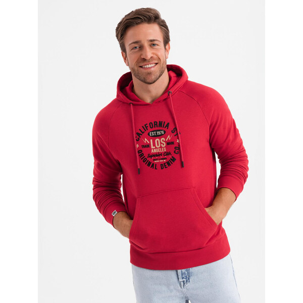 Ombre Mens printed kangaroo sweatshirt - red 50560088
