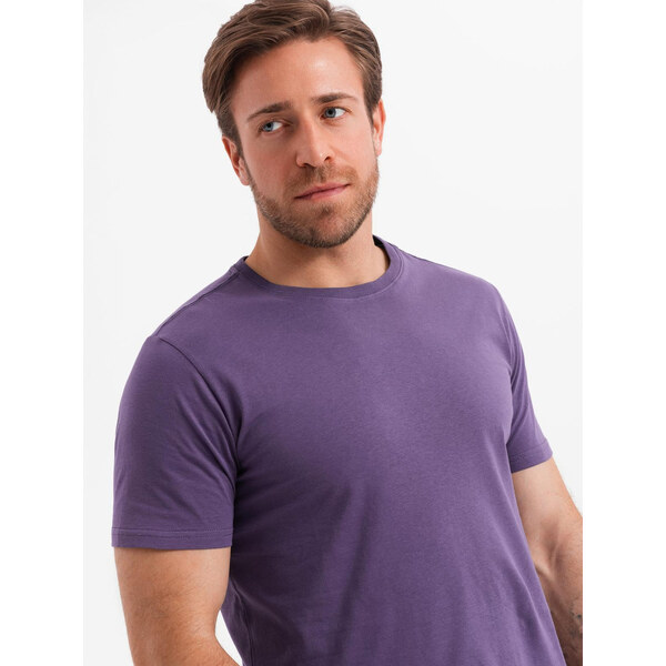 Ombre Mens classic cotton BASIC T-shirt - purple 64778085