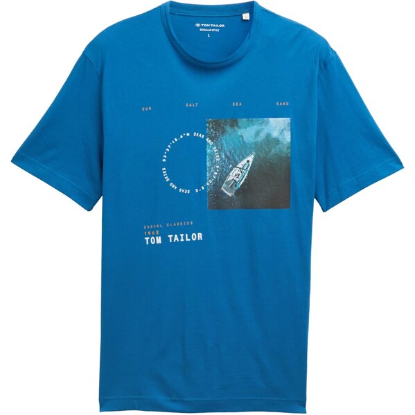 TOM TAILOR Tričko farba ťavej srsti / modrá / čierna / biela 63780345