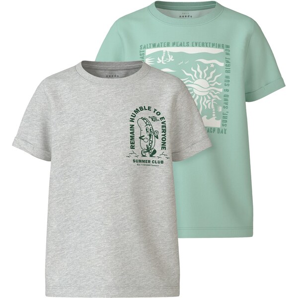 NAME IT Tričko NKMVux sivá / mätová / čierna / biela 63780567