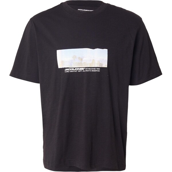 JACK & JONES Tričko JCOSAGO modrosivá / čierna / biela 63780686