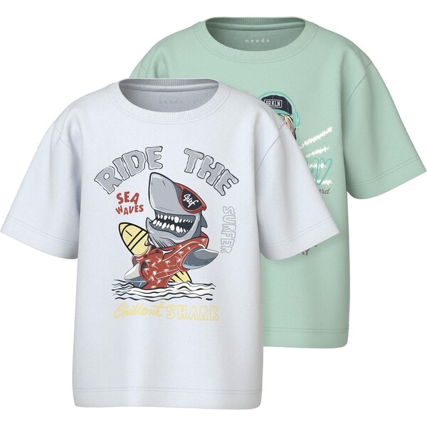 NAME IT Tričko NMMVANYO žltá / sivá / mätová / biela 63780973