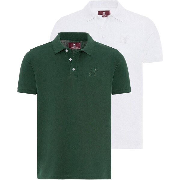 Williot Tričko tmavozelená / biela 65653242