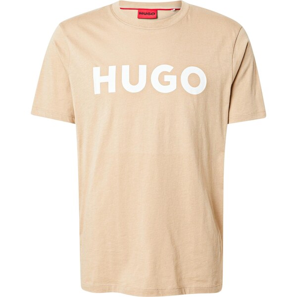 HUGO Tričko Dulivio béžová / šedobiela 63780921