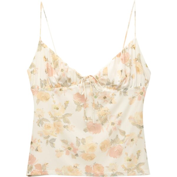 Pull&Bear Top svetložltá / pastelovo zelená / ružová / biela 65879700