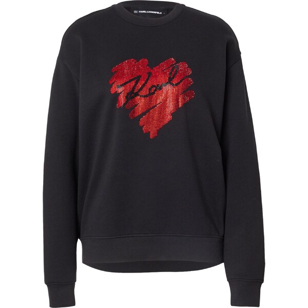 Karl Lagerfeld Mikina HEARTS krvavo červená / čierna 59703060