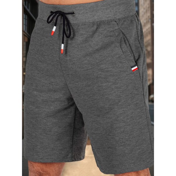 Dstreet Pohodlné grafitové kraťasy s logom 63788217
