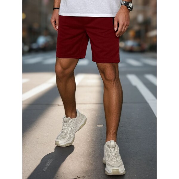 Dstreet Pohodlné bordové pánske kraťasy 63788214