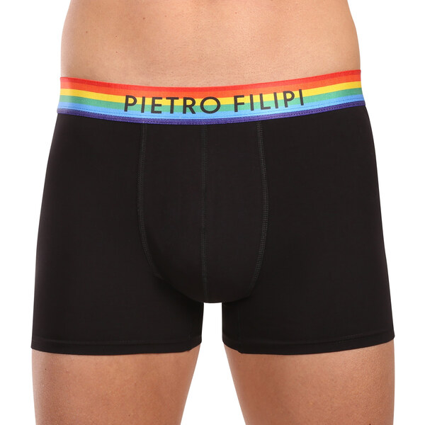 3PACK pánske boxerky Pietro Filipi čierné rainbow (3PBG1) 63798136